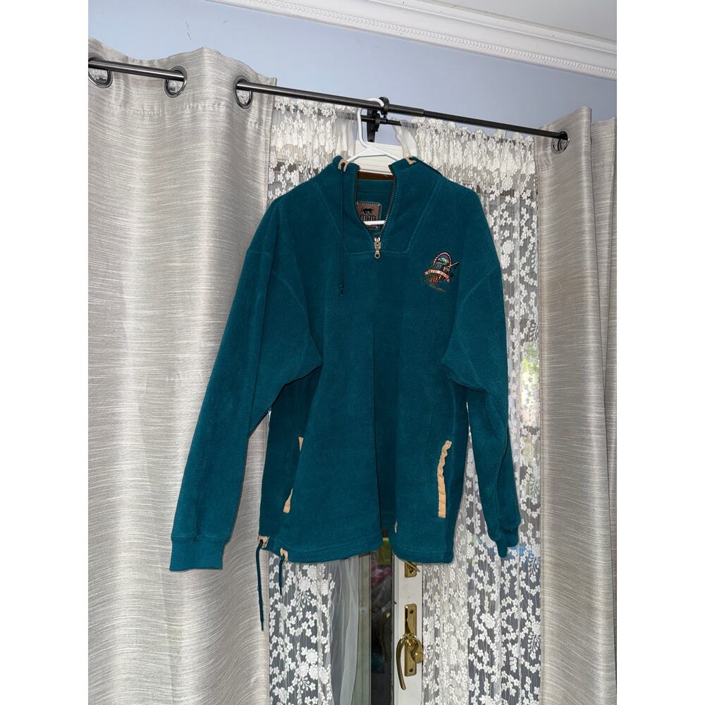 Habitat Big Sur California teal fleece qurter zip size medium